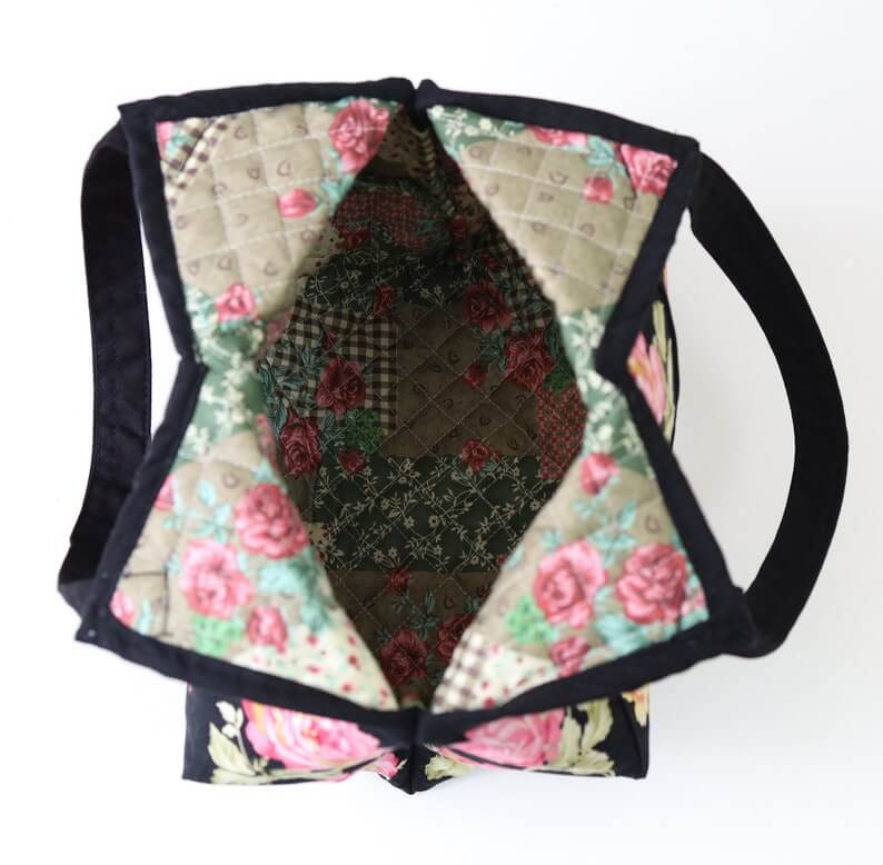 Digital Goods, PDF Sewing Patterns,Patchwork Bag of Squares, Quilted handmade bag