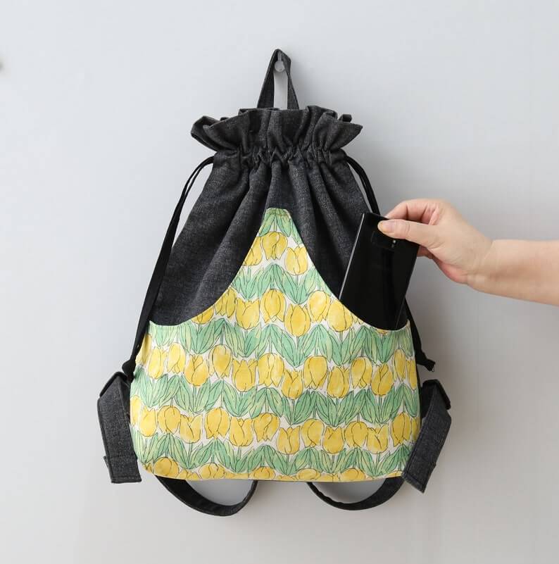 Digital Goods, Sewing Pattern,Drawstring Backpack PDF,Video Tutorial,Instant download