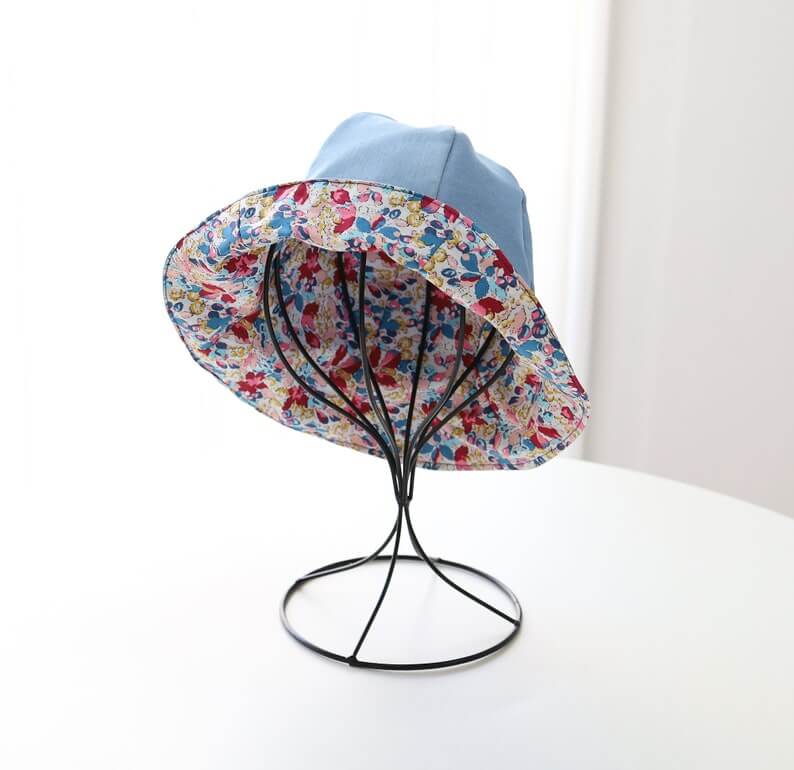 Digital Goods Sewing Patterns, Bucket Hat Reversible sun hats PDF, Video tutorial 4 sizes