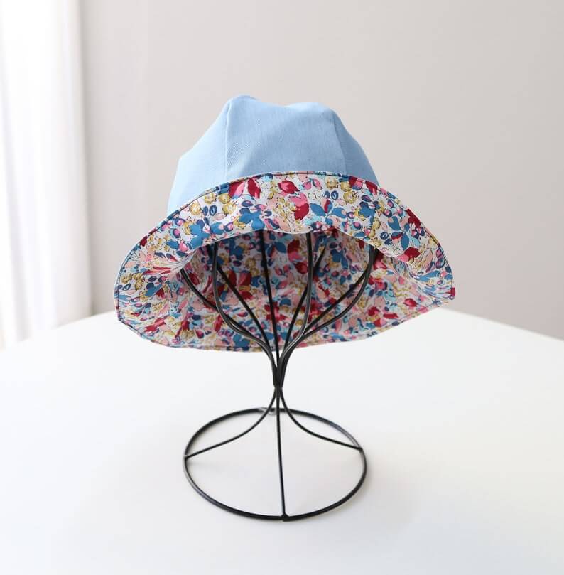 Digital Goods Sewing Patterns, Bucket Hat Reversible sun hats PDF, Video tutorial 4 sizes