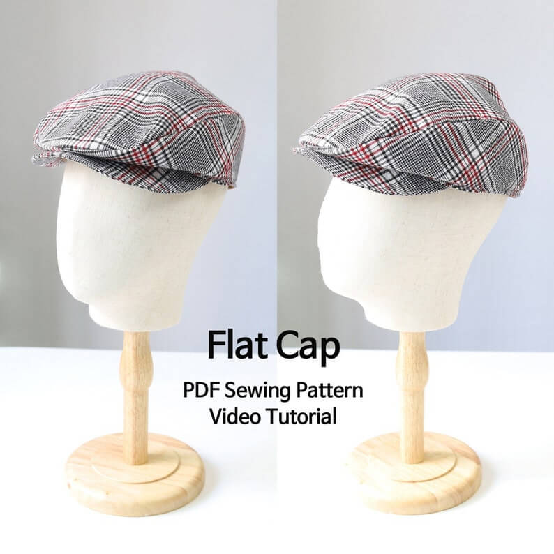 Cap Pieces Pattern Flat Cap Pattern, PDF Sewing Pattern, 7 Sizes, Irish flat cap, Baker B