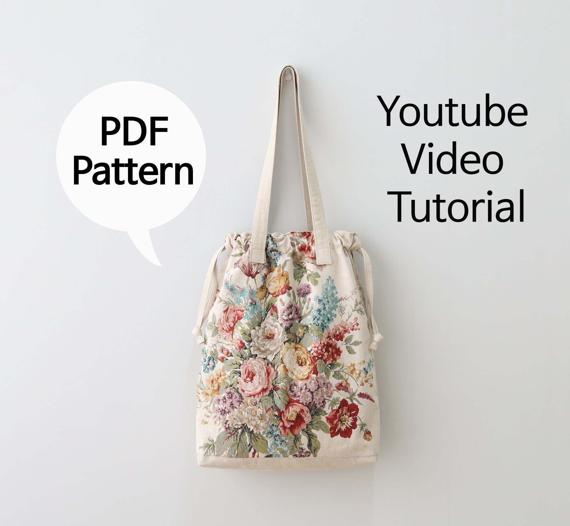 Tote Bag Pattern,Bagstock Sewing Pattern,Easy Project Bag Pattern Begi